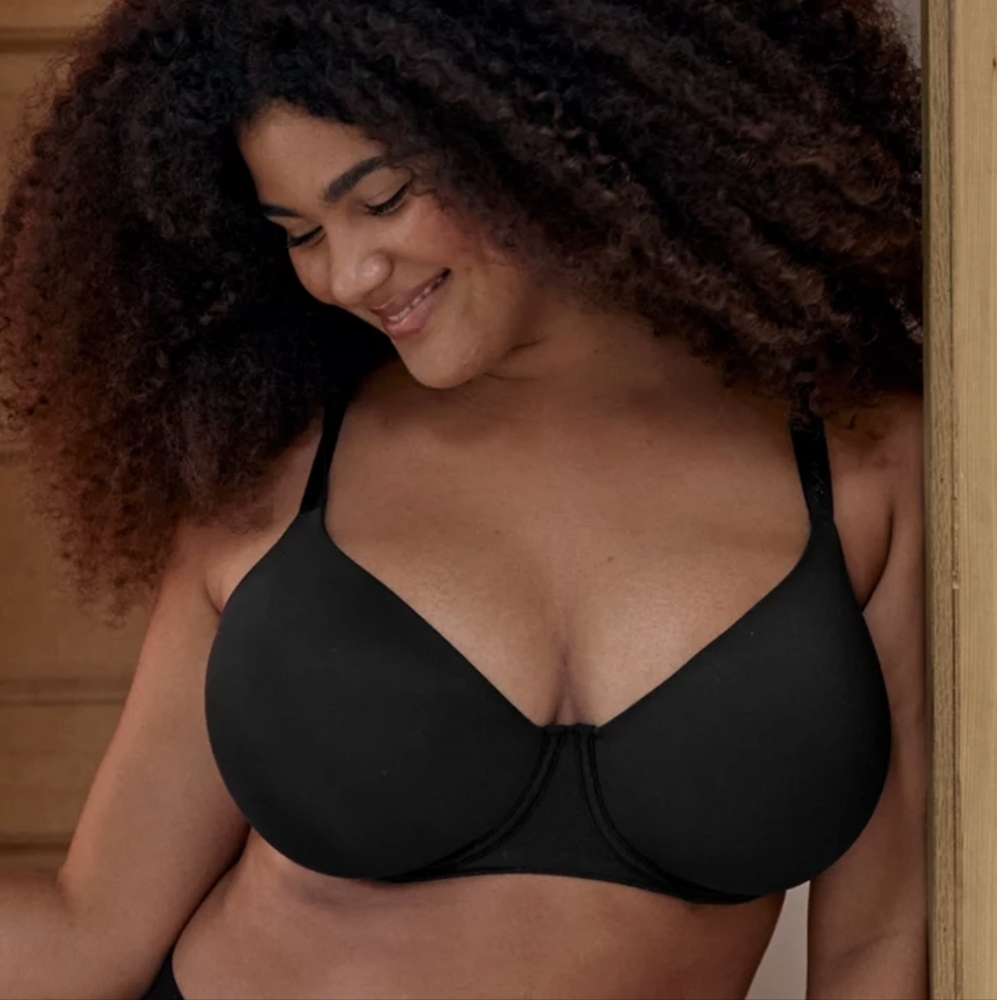 Aerie Smoothez Full Coverage Lightly Lined Bra 36H Black NWT